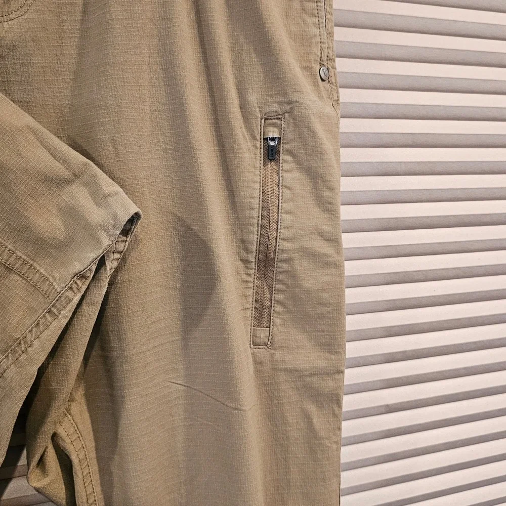 Vuori Ripstop Climber Pants Mens XL Tan Khaki Stretch Elastic Waist V412 - Picture 3 of 8